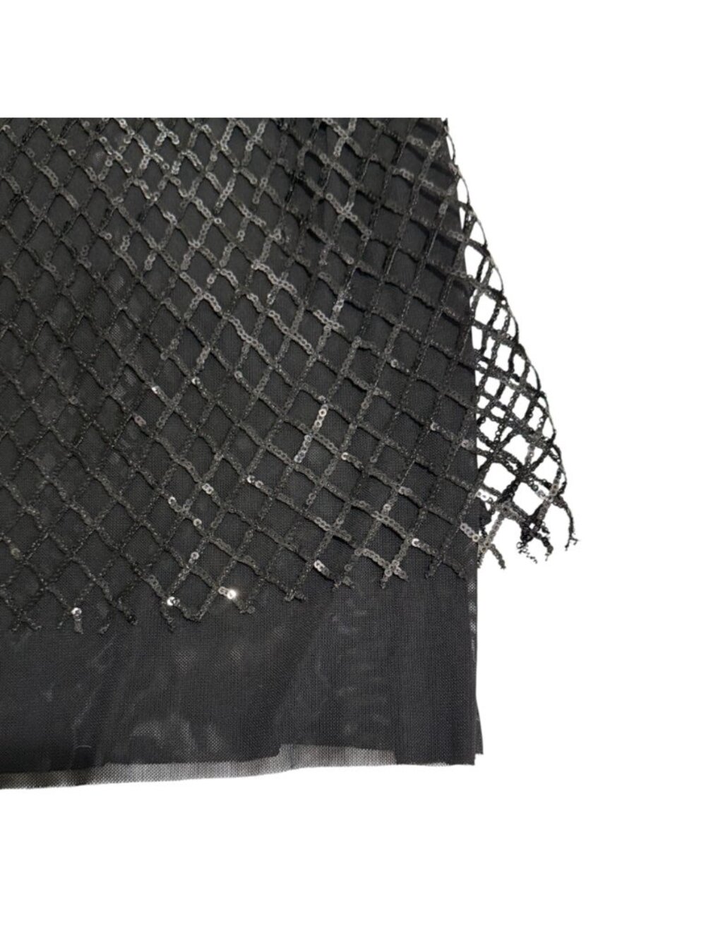 NWT Anthropologie Black See-Through Skirt Built-In Panties Sequin Netting Size L - Picture 13 of 15